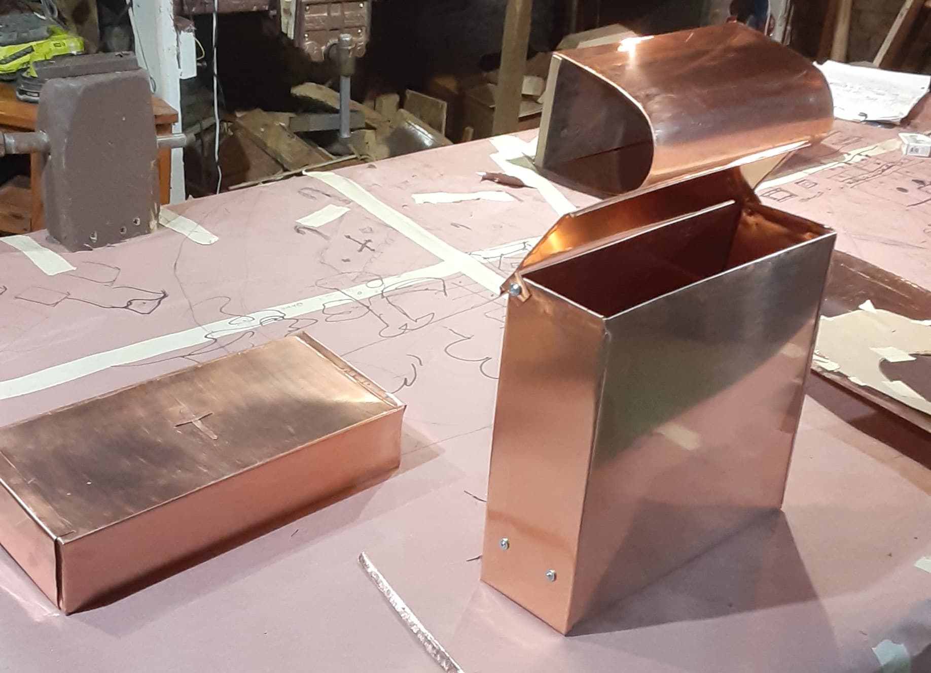 Wall Mount Copper Mailboxes