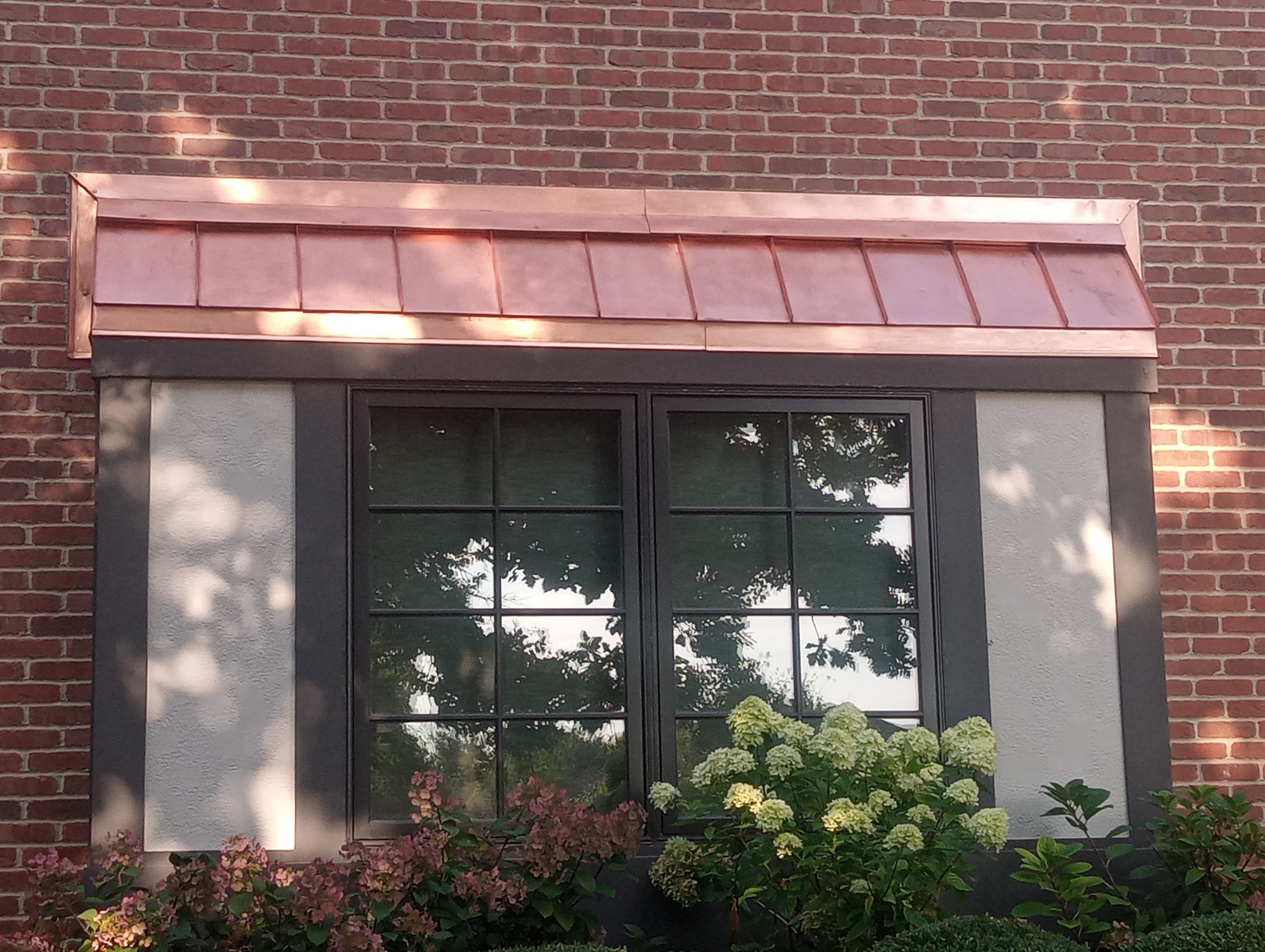Copper Awning — Clear Coated