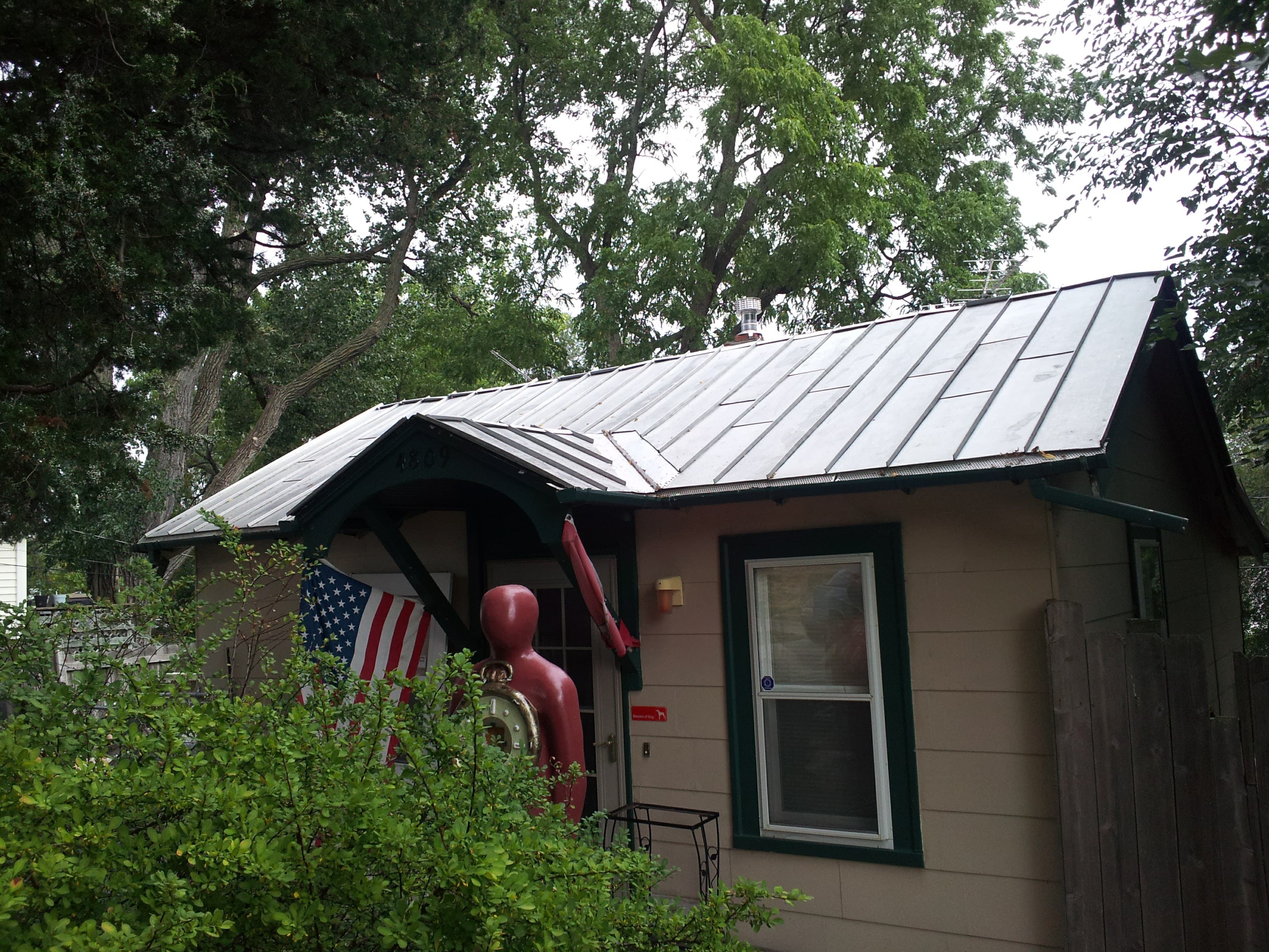Saddle Creek pioneer cabin with standing seam roof