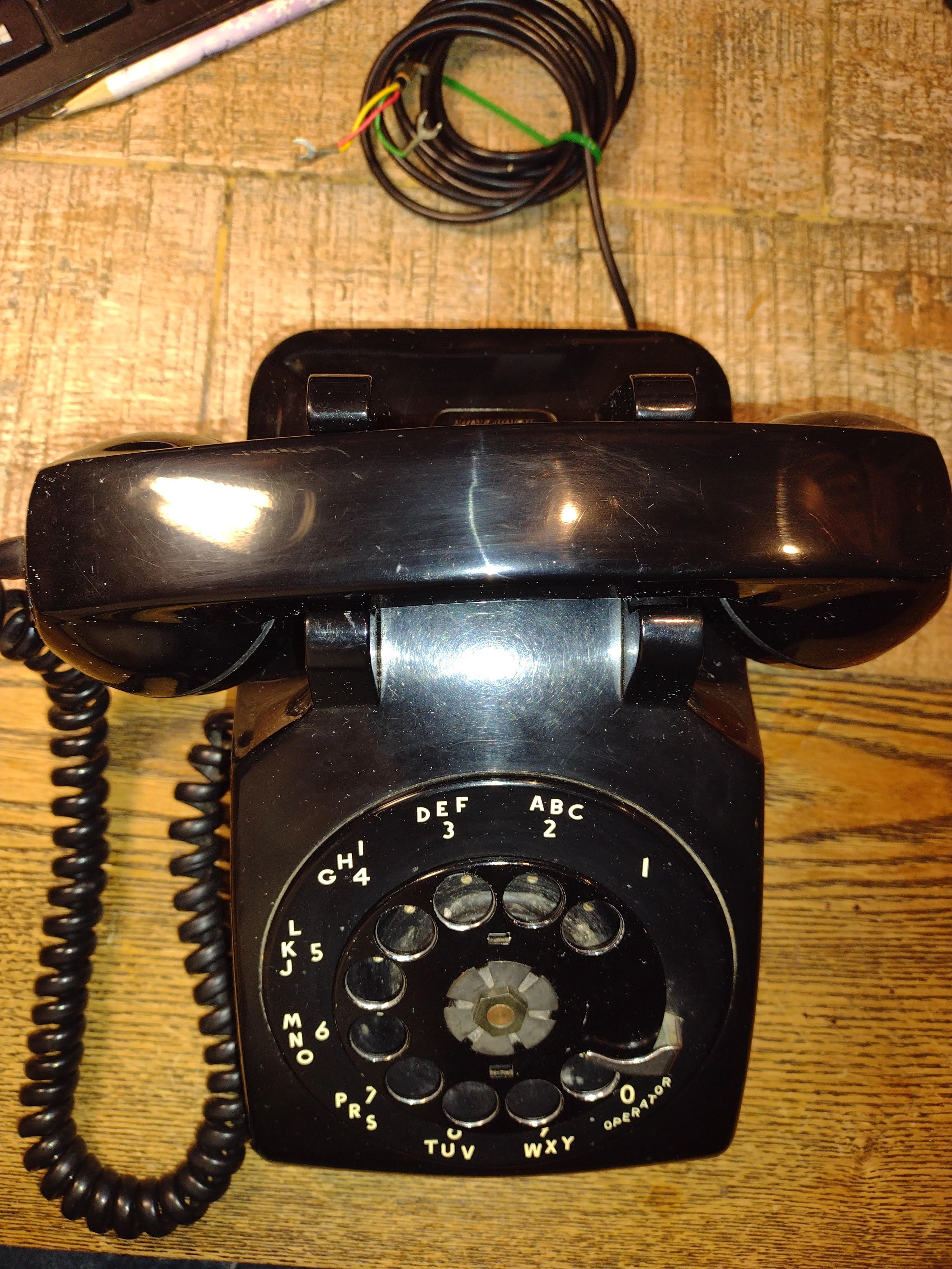 Vintage black rotary telephone